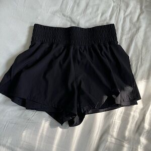 90 Degree By Reflex Black Athletic Shorts Lightweight High-Waisted